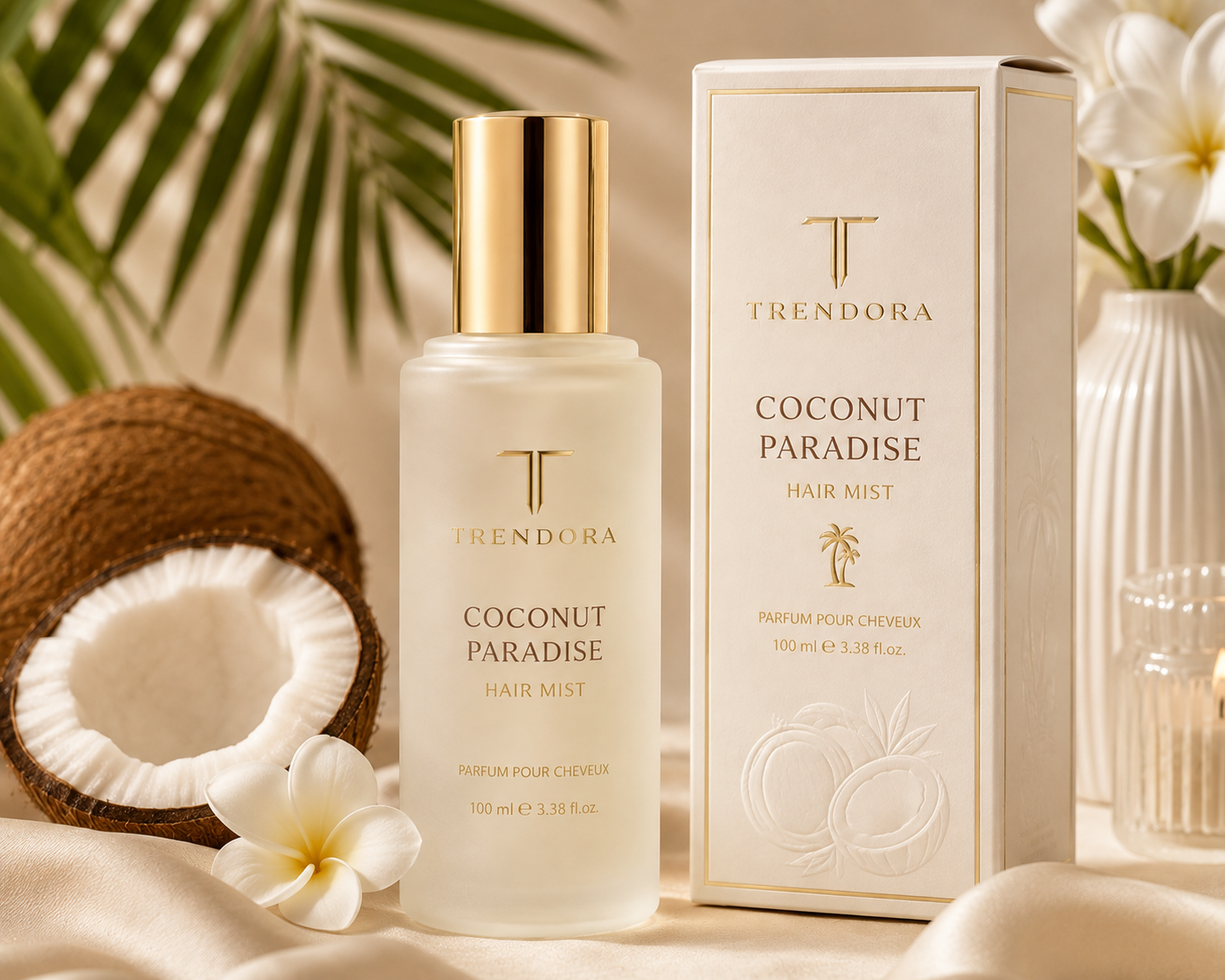 Trendora Coconut Paradise Hair Mist – Parfum Premium pentru Păr 100 ml