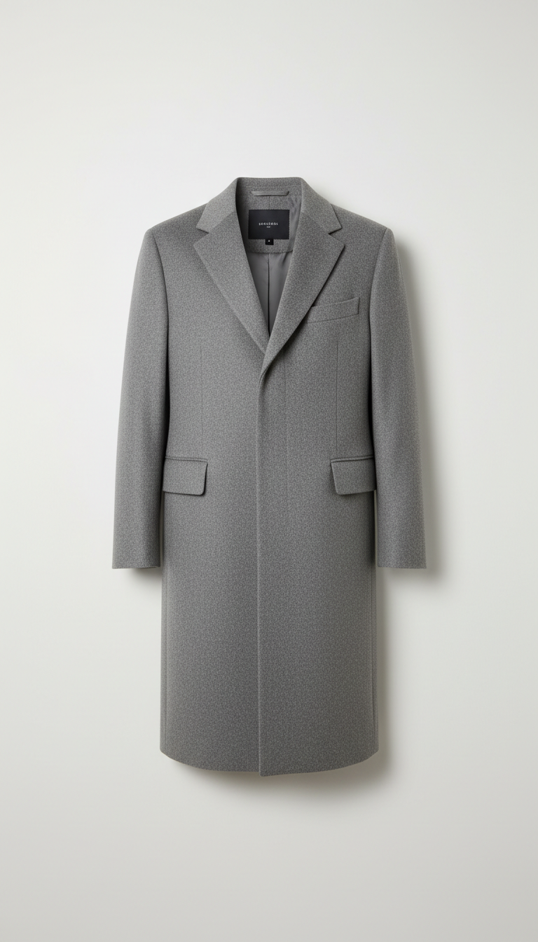 Fog Grey Wool Overcoat