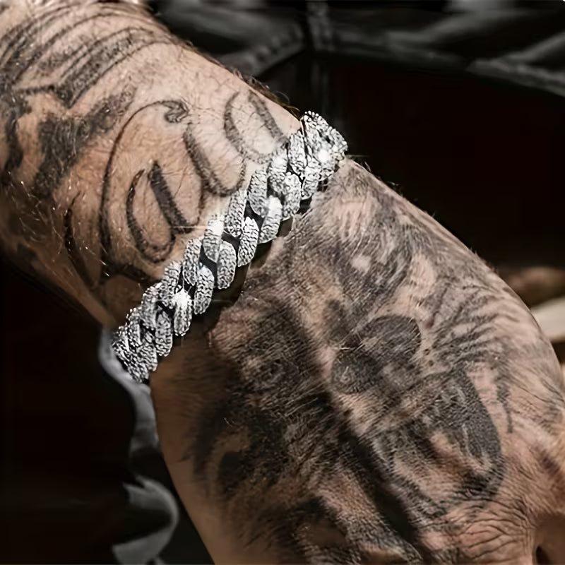Brățară Cuban Iced Out Premium Argintie – Luxury Edition | Trendora