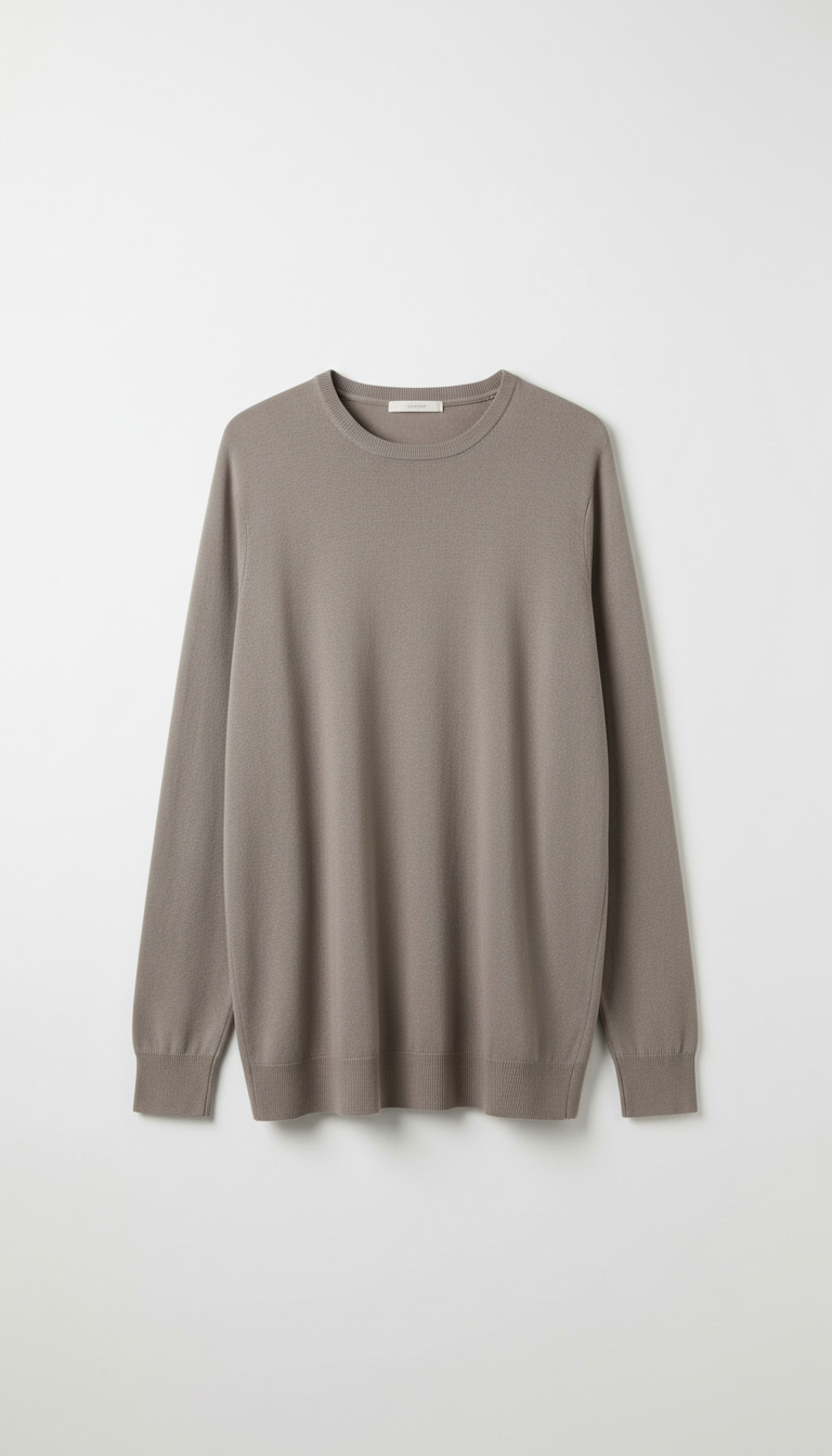 Urban Taupe Minimalist Knit Sweater