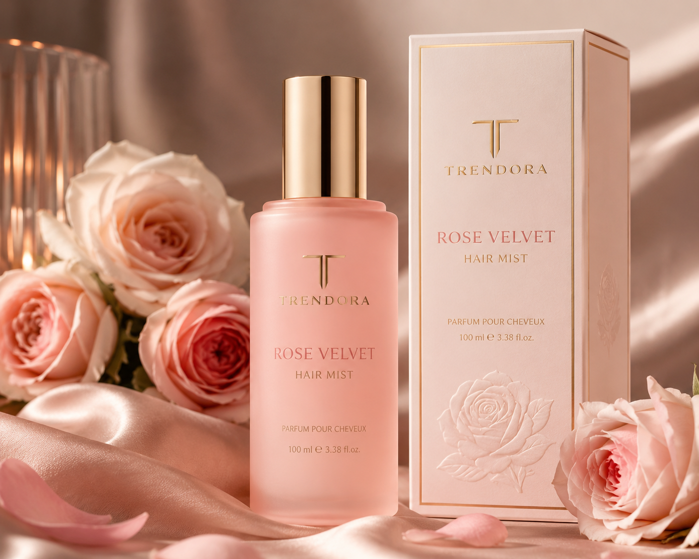 Trendora Rose Velvet Hair Mist – Parfum Premium pentru Păr 100 ml
