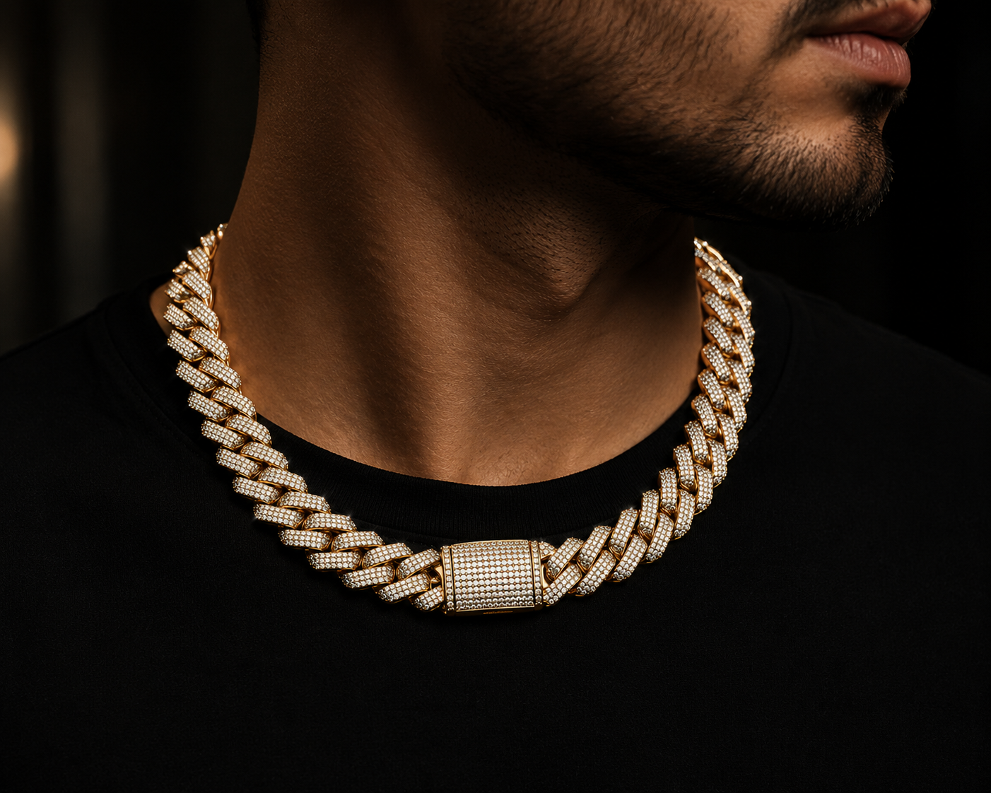 Lanț Cuban Iced Out Premium Argintiu – Luxury Edition | Trendora