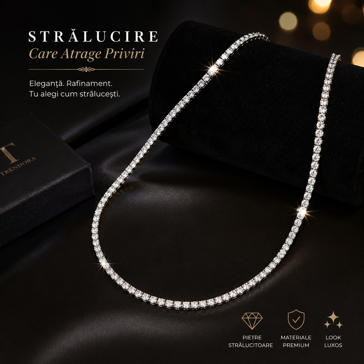 Colier Tennis Crystal Shine – Eleganță care Strălucește | Trendora